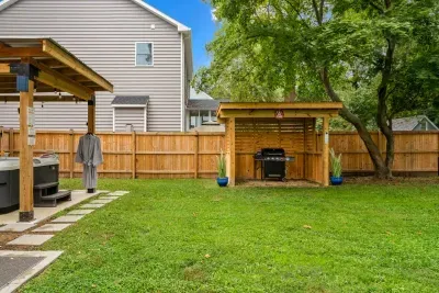 Covered grill area and covered hot tub so rain or shine your plans never need to change!