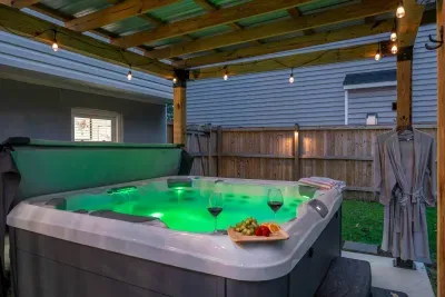 Warm up in our private luxurious 8 person hot tub!