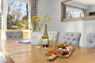 Enjoy a tasty meal or share a charcuterie board with friends and family at our 8 seat dining room table.