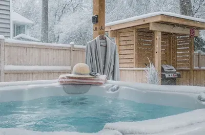 Start your morning with a warm coffee and dip in the luxurious 8-person hot tub!