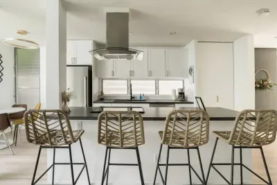 Hillside Hideaway I ~ Long Kitchen Island perfect for cooking and hanging out
