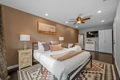 Includes Queen size bed with sitting area