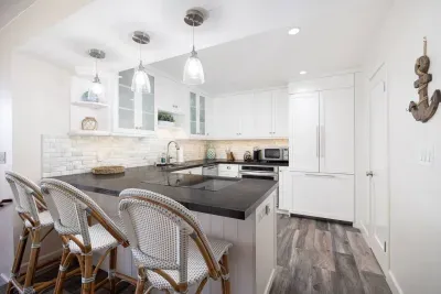 Kitchen with additional bar stool seating