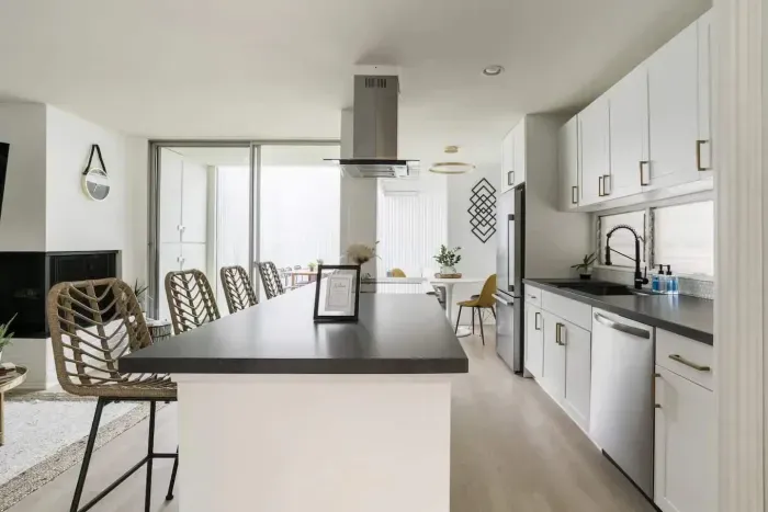 Full Kitchen stocked with everything you need to feel right at home.