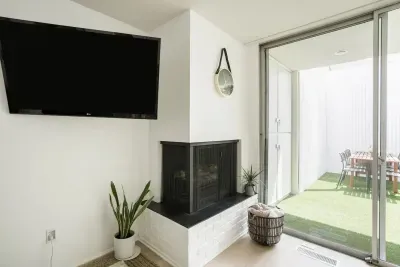 Kick back and relax with your favorite TV Shows - on the ROKU TV. You can tune into all your streaming services.

Note: Fireplace is ornamental only and not for use.