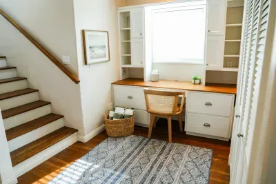 Built in workspace off the main living area