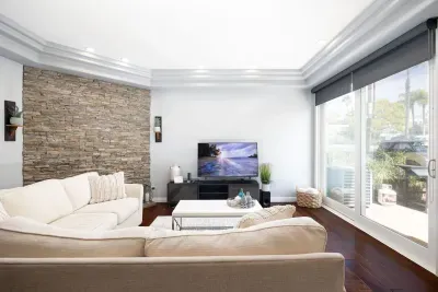 Family Room with 65" Flat Screen TV