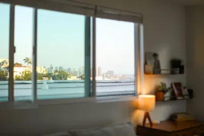 View from the living room window to the Downtown San Diego Skyline 