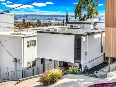 View from the street looking at the home