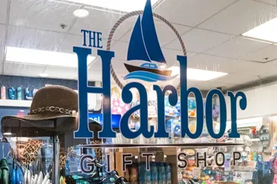 Nautical gift shop stocked with beachwear, souvenirs, and vacation essentials