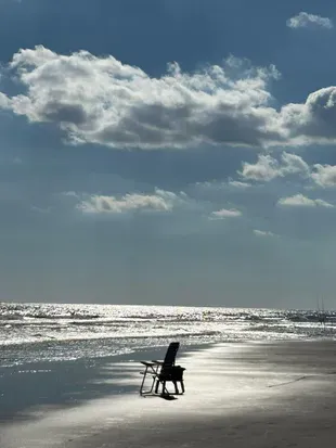 Tranquil beachfront with shimmering waves—your serene seaside escape.