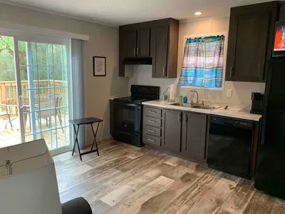 We have a full kitchen with microwave and Keurig coffeemaker