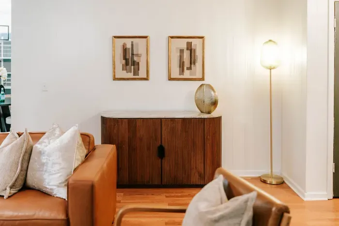 Thoughtfully styled accent pieces that add warmth, texture, and character to the space.