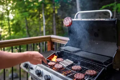 Our gas grill, seamlessly connected to the home's propane supply, ensures you'll never run out of fuel while preparing your next family feast. Always ready and waiting, it provides the ultimate convenience for effortless and enjoyable outdoor cooking