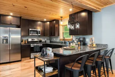 This kitchen serves as the heart of creativity, making meal preparation effortless. From cooking with fresh local ingredients to enjoying intimate dinners or hosting larger gatherings, it provides a welcoming and comfortable setting for gathering.