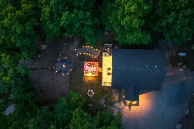 The soft glow of twilight reveals your little slice of heaven....Twin Lakes Chalet!