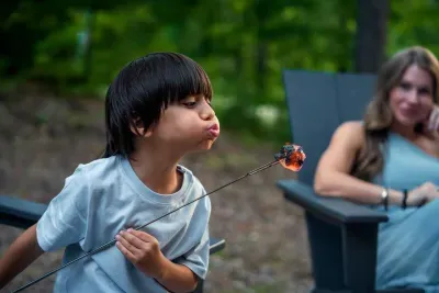 Hot off the skewer!  Super gooey delicious marshmallows.  Grab your graham crackers and chocolate!