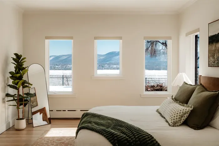 Primary bedroom view of the Hudson River
