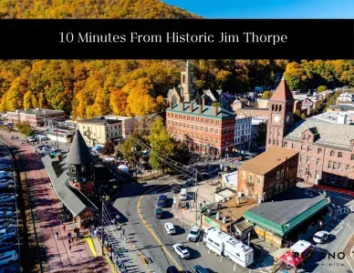 Just a 10-minute drive from The Pocono Barndominium, explore the charm of Historic Jim Thorpe—a picturesque Victorian town filled with boutique shops, scenic train rides, hiking trails, cozy cafés, and rich local history waiting to be discovered.