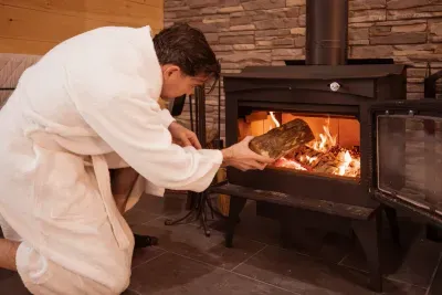 Real wood, real warmth, real memories. We provide the firewood so you can focus on enjoying quality time with your crew at our pet-friendly Pocono Barndominium getaway.