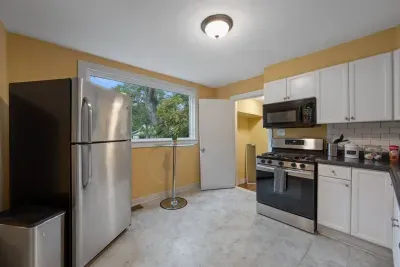 Kitchen with large picture window