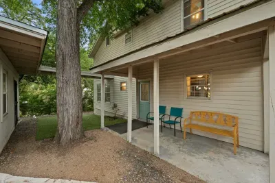 The back house is two stories with lots of places to hang out and spend time together.