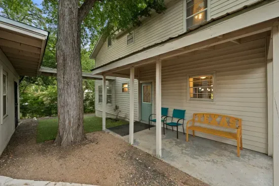 The back house is two stories with lots of places to hang out and spend time together.