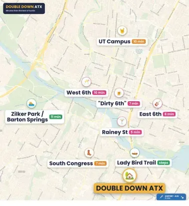 Estimated distances to all the hot spots!  Perfect location, close to it all!