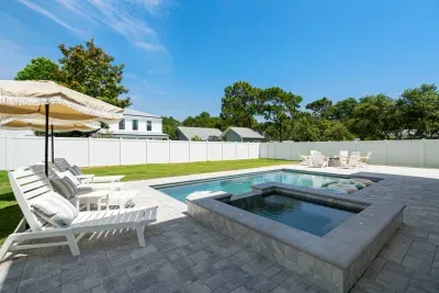 Soak in the hot tub or lounge by the pool