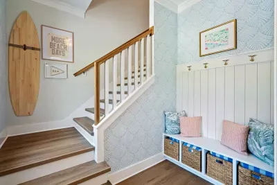 We've thought of everything to make your stay smooth and seamless, the foyer houses the beach towels!