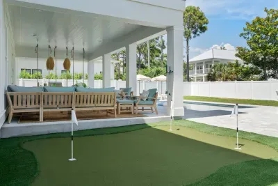 Practice your putt between pool dips