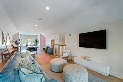 Bonus game room: arcade games, game table, bean bags, hanging chair & karaoke stage — fun for all ages!”