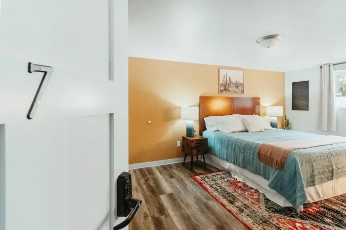 Your private sanctuary awaits – enjoy a restful night's sleep in our cozy bedroom.

King size bed
Television
