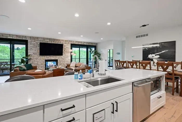 Open kitchen layout that flows naturally into the living area