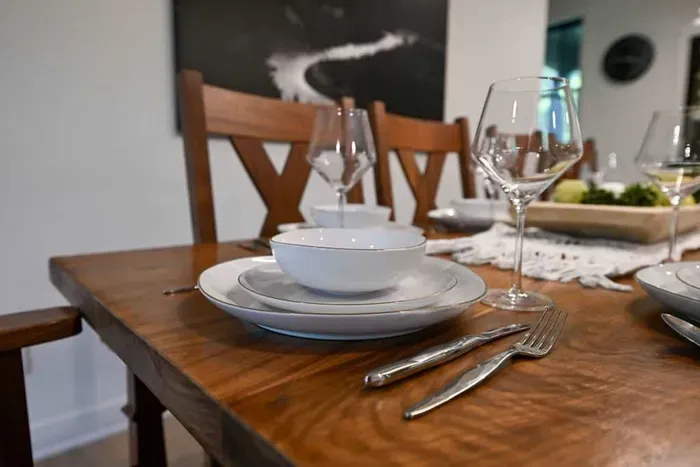 Simple place setting ready for a cozy meal at home