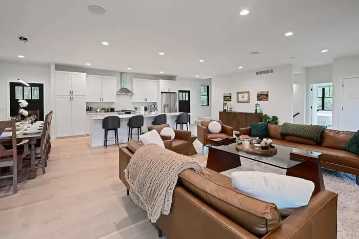 Expansive open-plan living area made for group gatherings