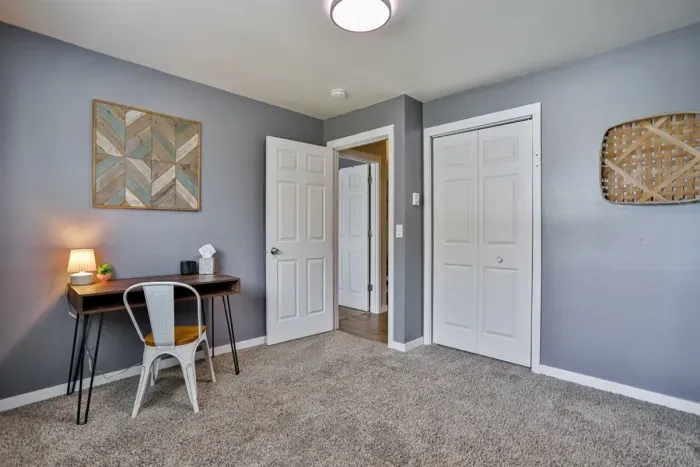 Luxurious master bedroom with a king-size bed for ultimate comfort