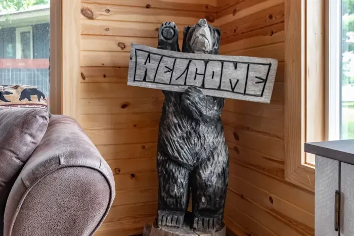 A charming welcome sign that greets guests with warmth, setting a friendly and inviting tone from the moment they arrive.