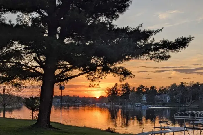 Unwind with peaceful sunset views right from the shore - the perfect end to any day.