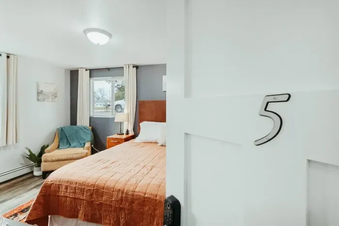 Your private sanctuary awaits – enjoy a restful night's sleep in our cozy bedroom.

Queen Bed
Soft Sofa
