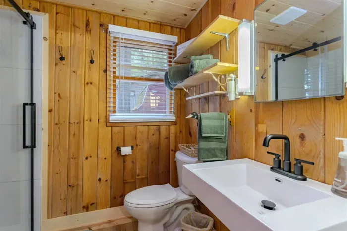 Indulge in comfort—our luxurious bathroom is crafted for ultimate relaxation.