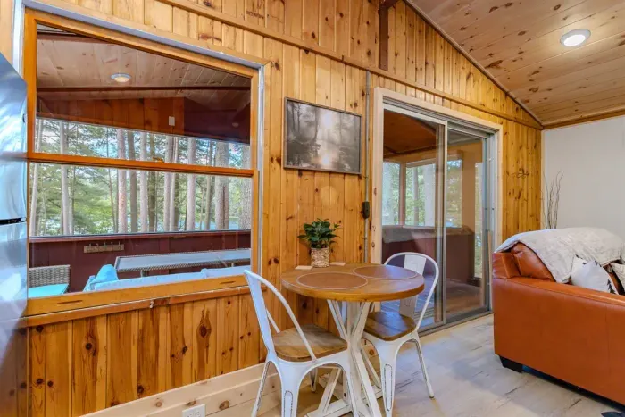 Indulge in comfort and style in our living room, featuring plush sofas, and elegant chairs. Cozy up by the fireplace, and unwind with entertainment on the TV.