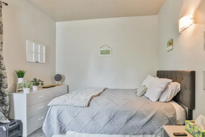 Luxurious master bedroom with a king-size bed for ultimate comfort