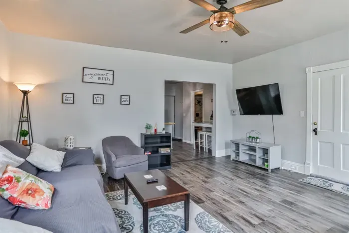 Entertainment room with plush seating