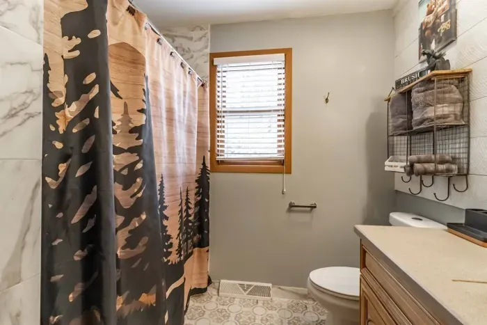 Indulge in comfort—our luxurious bathroom is crafted for ultimate relaxation.