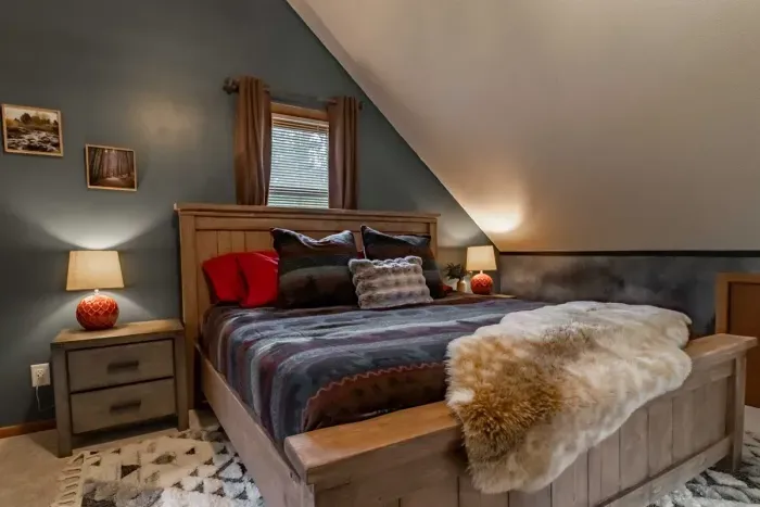 Tranquil and welcoming—enjoy ultimate comfort in our carefully curated bedroom.