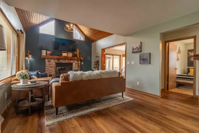 Elegant and cozy—relax in this stylish living space after a day of adventure.