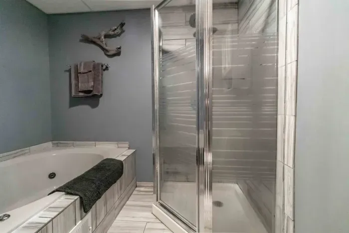 Indulge in comfort—our luxurious bathroom is crafted for ultimate relaxation.