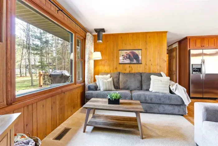 Inviting cozy lounge perfect for movie nights and rest.