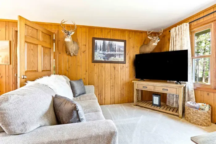 Relaxing living room with a warm, homey feel.